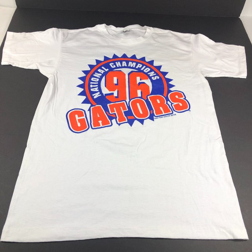 Vintage 1996 Florida Gators Shirt Men's Large White & Orange Big Print NCAA Tee